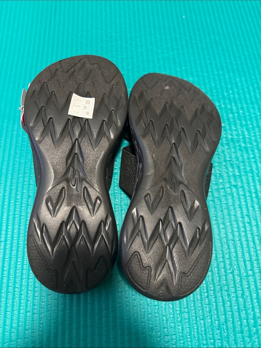 Skechers Women’s Black Cross-Strap Slide Sandals - Picture 2 of 5
